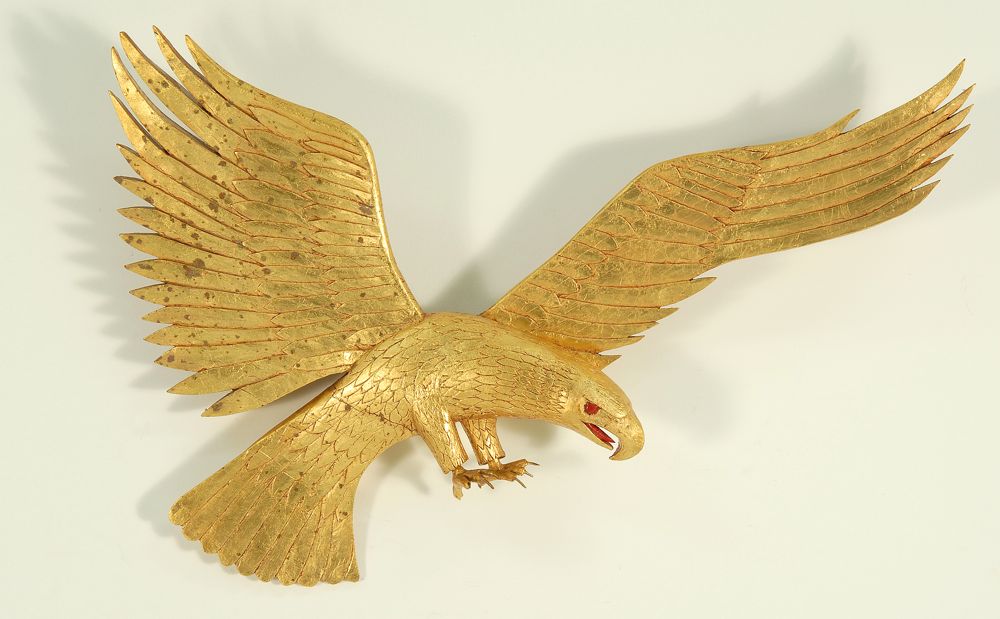 Appraisal: CARVED WOOD BELLAMY-STYLE EAGLE Circa By Janet Weaver of New