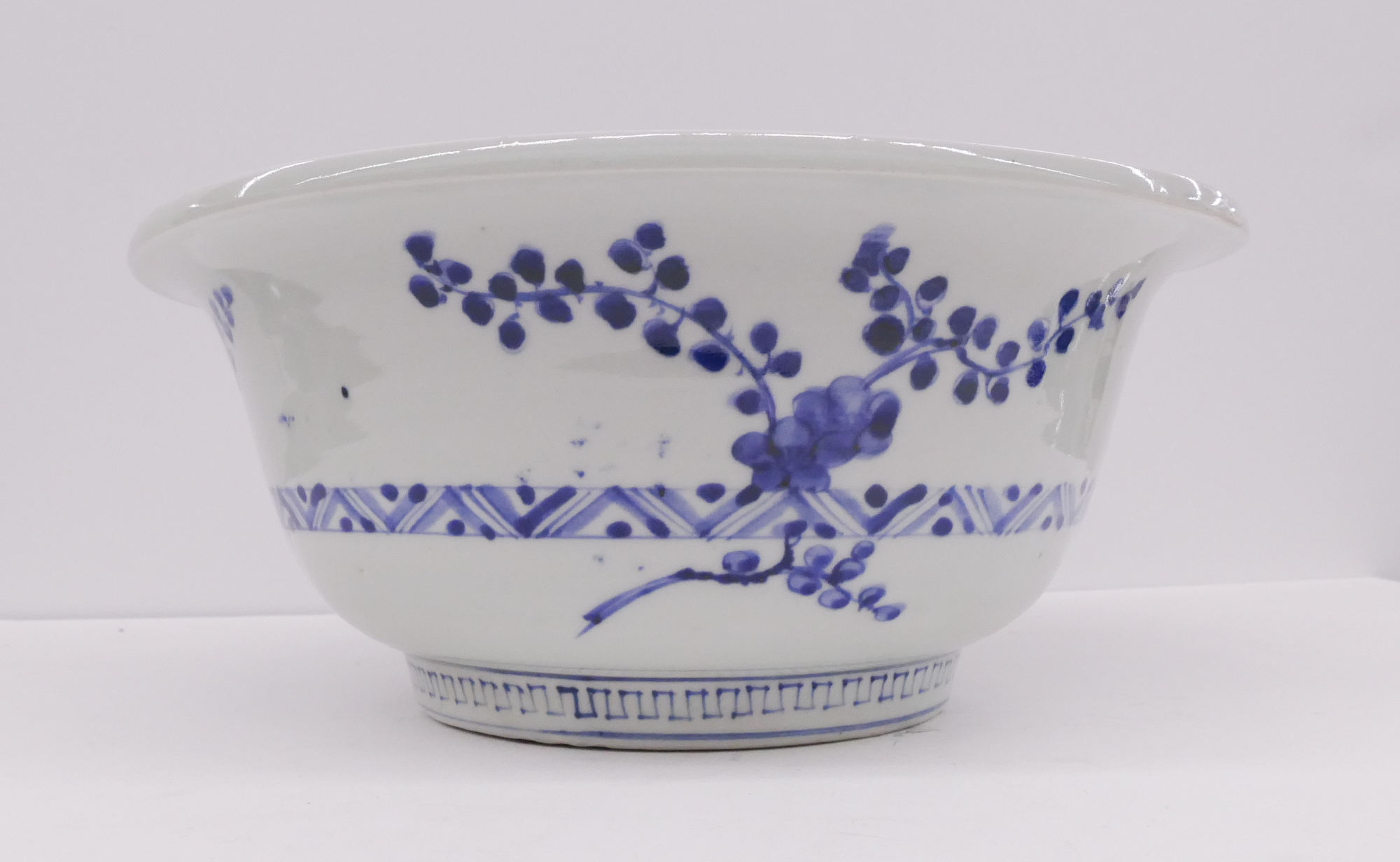 Appraisal: Meiji Japanese Sometsuke Butterfly Bowl- x ''