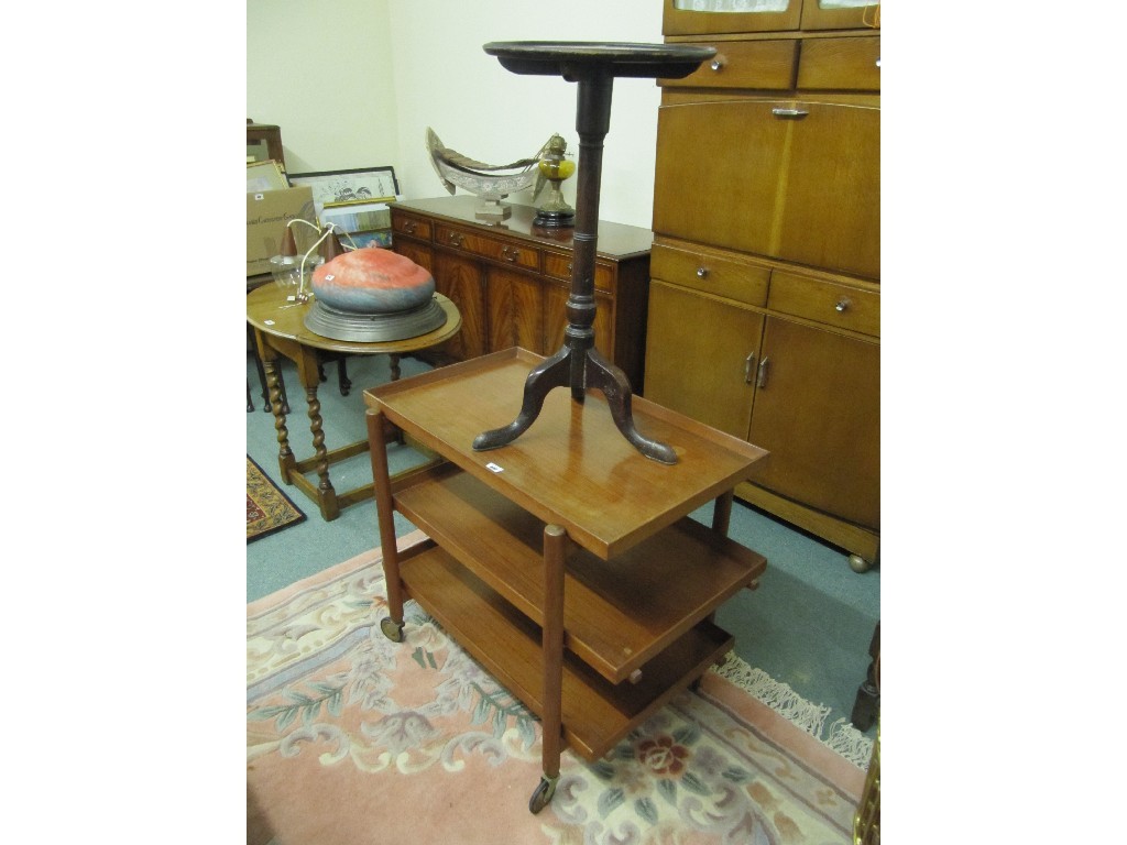 Appraisal: Victorian circular table on tripod base and a teak three