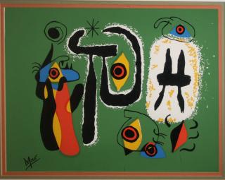 Appraisal: Joan Miro Spanish - Abstract lithograph signed in plate x