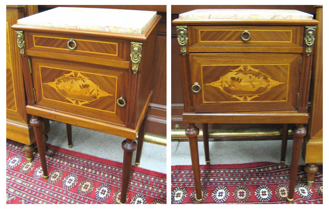 Appraisal: PAIR OF LOUIS XVI STYLE CABINET NIGHTSTANDS French early th