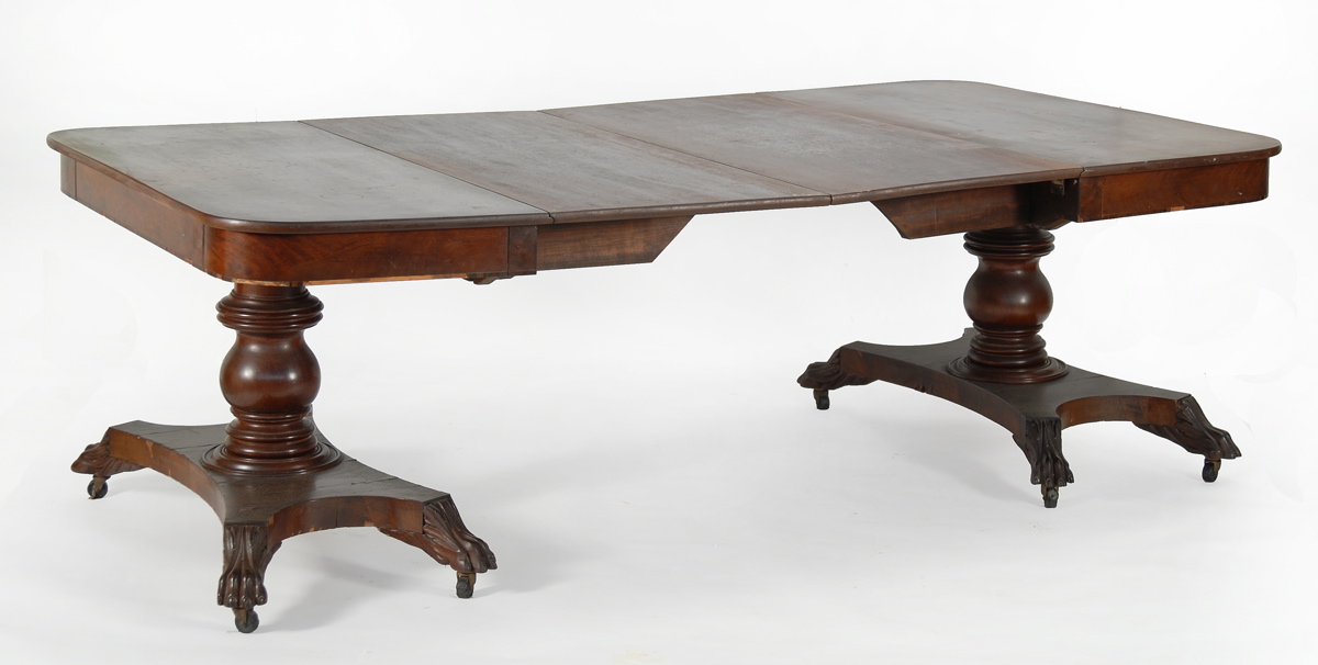 Appraisal: ANTIQUE AMERICAN EMPIRE TWO-PART DROP-LEAF TABLE th CenturyIn mahogany and