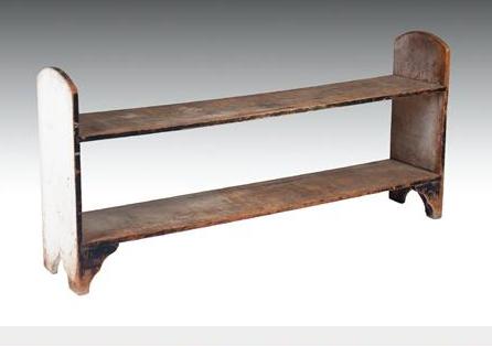 Appraisal: NEW ENGLAND COUNTRY TWO-TIER BUCKET BENCH WITH SHAPED FEET AND