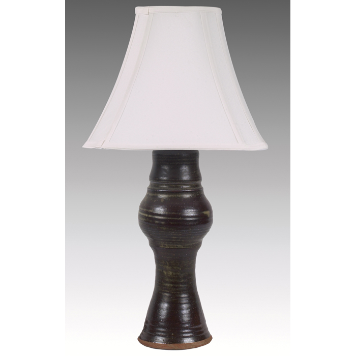 Appraisal: Frans Wildenhain pottery table lamp brown glaze