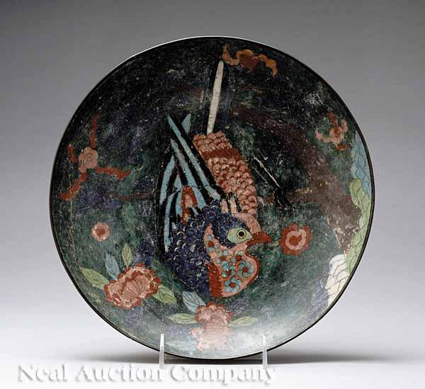 Appraisal: A Japanese Cloisonn Enamel Shallow Bowl Meiji - the interior