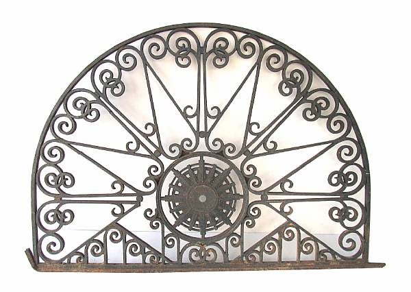 Appraisal: A French wrought iron wall decoration height in width ft