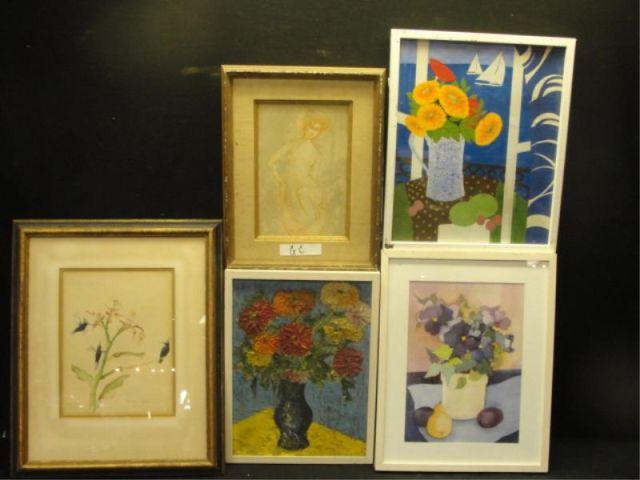 Appraisal: Pieces of Assorted Art One artist proof signed Hibel one