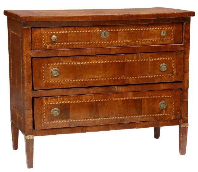 Appraisal: Louis XVI walnut commode th th c accented with parquetry