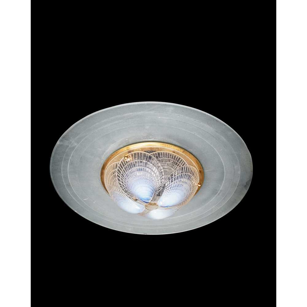 Appraisal: REN LALIQUE FRENCH - COQUILLES PLAFONNIER NO designed opalescent with