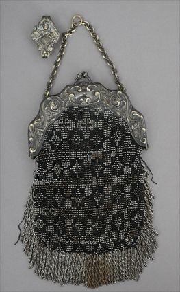 Appraisal: Victorian Beaded Purse and Art Nouveau Silverplate Money Clip Purse