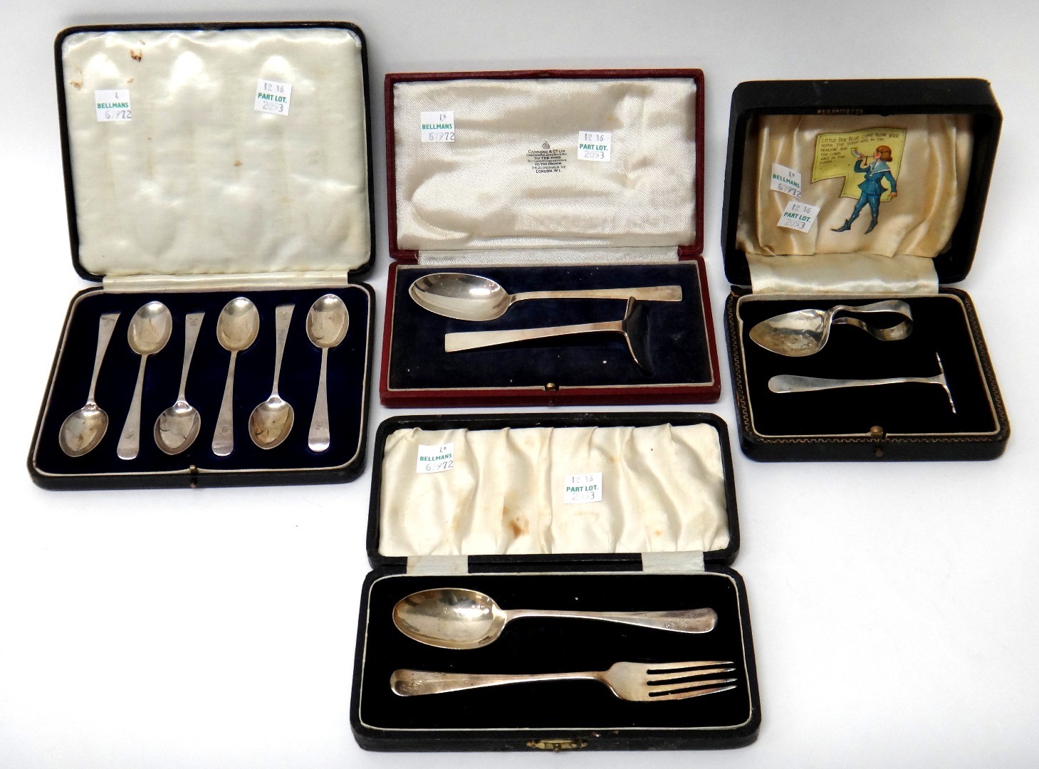 Appraisal: Silver flatware comprising a set of six Old English pattern