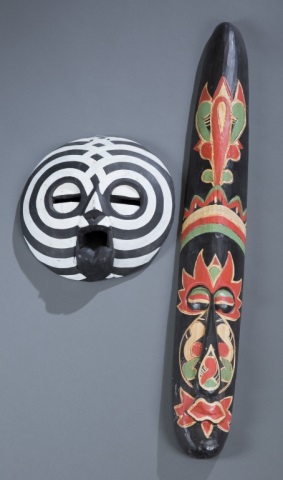 Appraisal: Pair of Tribal Masks Largest L x W x D