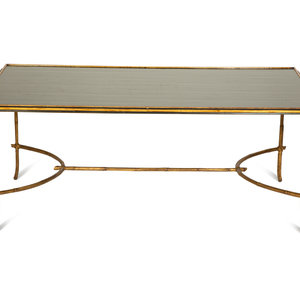 Appraisal: A Gilt Metal Faux Bamboo Cocktail Table th Century Height