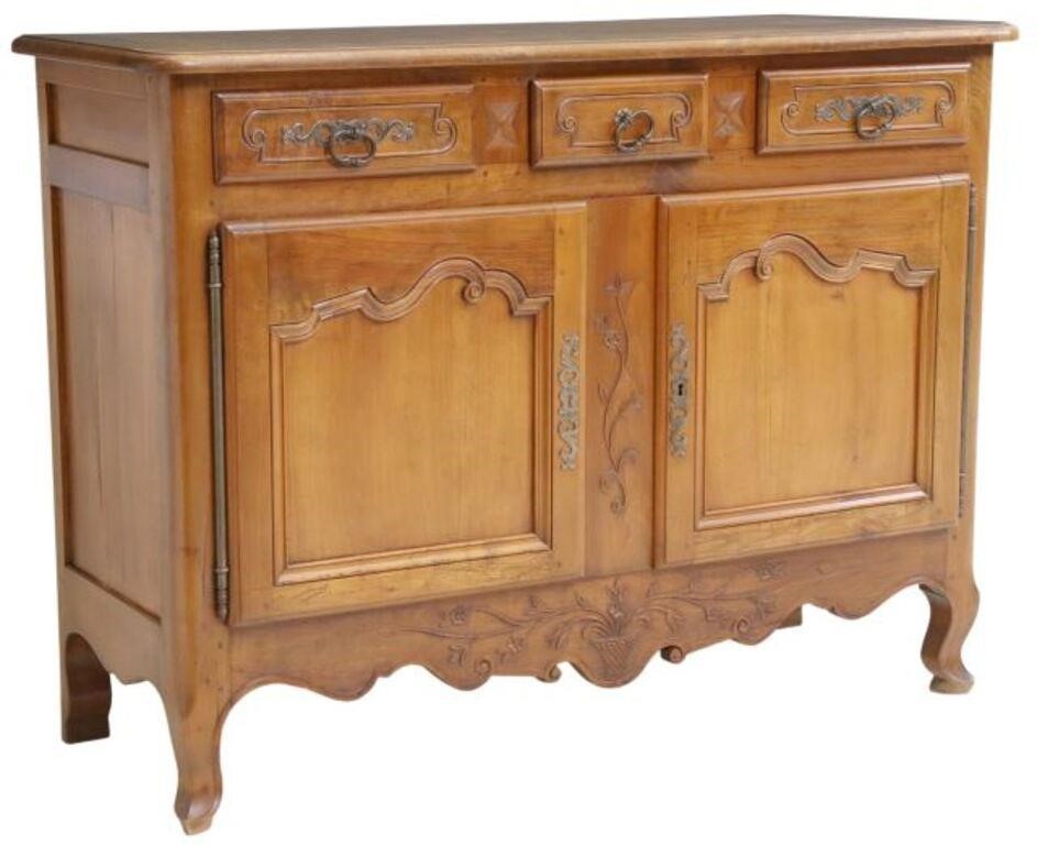 Appraisal: French Provincial Louis XV style fruitwood sideboard early th c