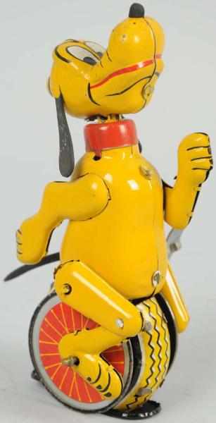 Appraisal: Tin Linemar Disney Pluto on Unicycle Wind-Up Toy Japanese Working