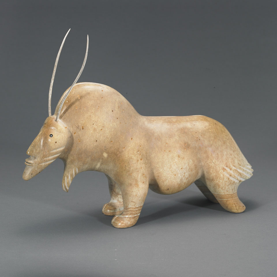 Appraisal: DAVID RUBEN PIQTOUKUN W - Toronto SPIRIT MUSK OX stone