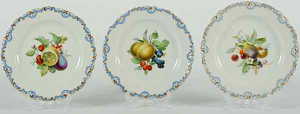 Appraisal: Meissen Dessert Plates German early th century three Meissen dessert