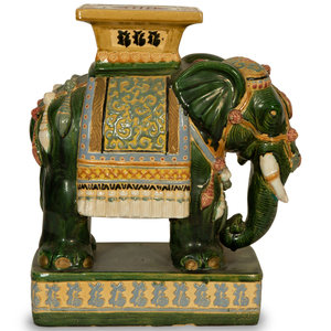 Appraisal: A Chinese Elephant-Form Ceramic Garden Seat th st Century Height