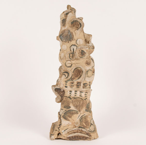 Appraisal: Robert Lohman American - abstract surrealist tower with impressed shell