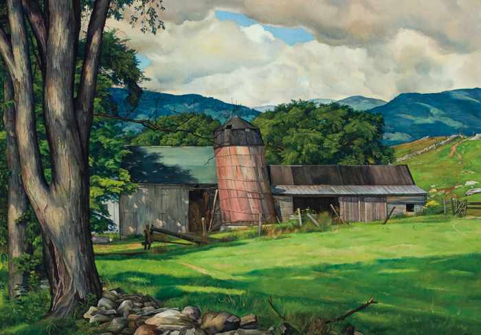 Appraisal: LUIGI LUCIONI American - ''The Leaning Silo'' Manchester Vermont oil