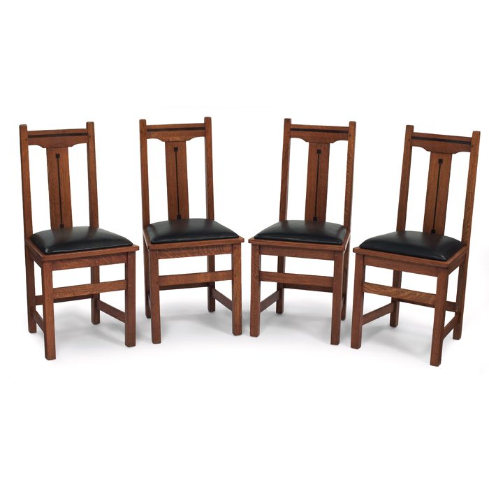 Appraisal: Limbert dining chairs set of four Ebon-Oak line ''T'' back