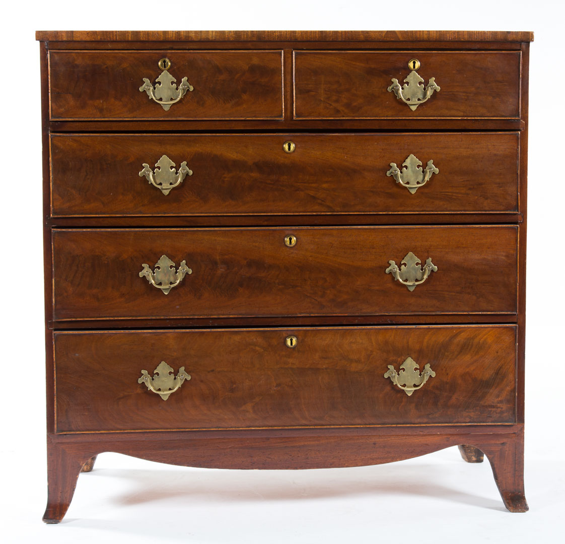 Appraisal: Regency mahogany chest of drawers early th century two short