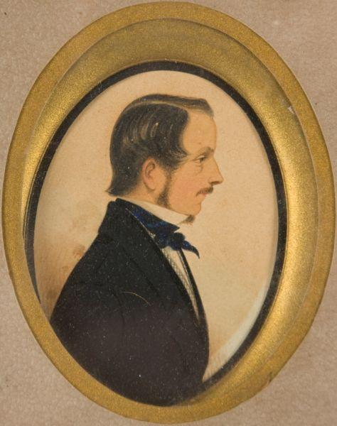 Appraisal: Oval Portrait Miniature of Gentleman th c watercolor on paper