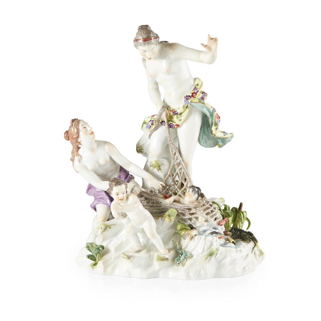 Appraisal: MEISSEN FIGURE GROUP 'CAPTURE OF THE TRITONS' LATE TH CENTURY