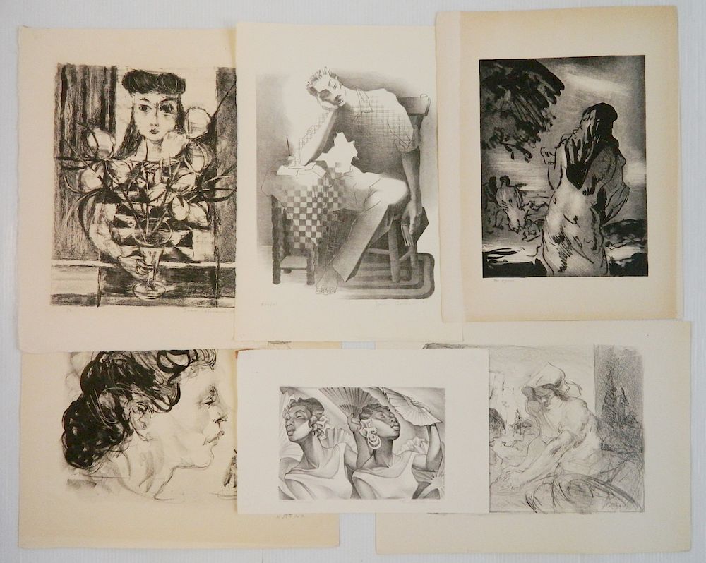 Appraisal: Lithographs Lithographs- to Myron Nutting- ''Figures''- signed titled and numbered