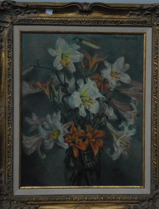 Appraisal: POMEROY FLORENCE W OIL ON CANVAS Daffodils X