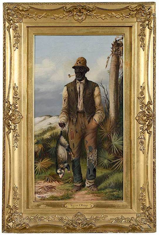 Appraisal: William Aiken Walker South Carolina - Man Holding Possum signed