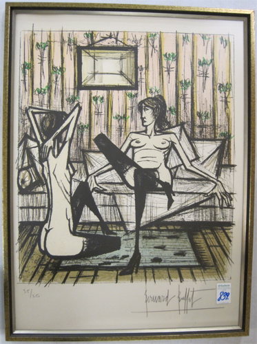 Appraisal: BERNARD BUFFET COLOR LITHOGRAPH France born Two Working Girls by