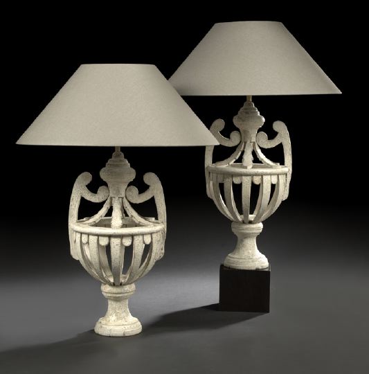 Appraisal: Pair of Italian Polychromed Table Lamps in the neoclassical taste