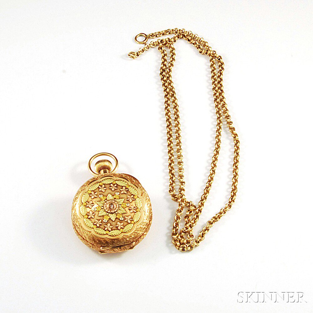 Appraisal: Tricolor kt Gold American Waltham Hunting Case Pocket Watch with