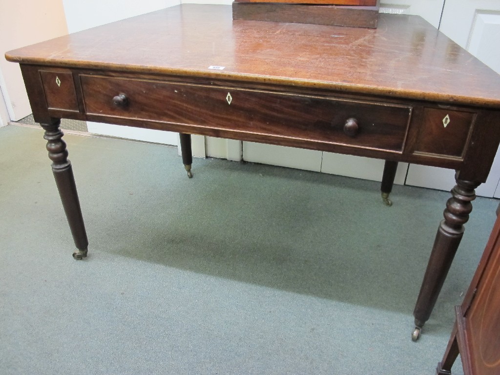 Appraisal: th century mahogany single drawer writing table