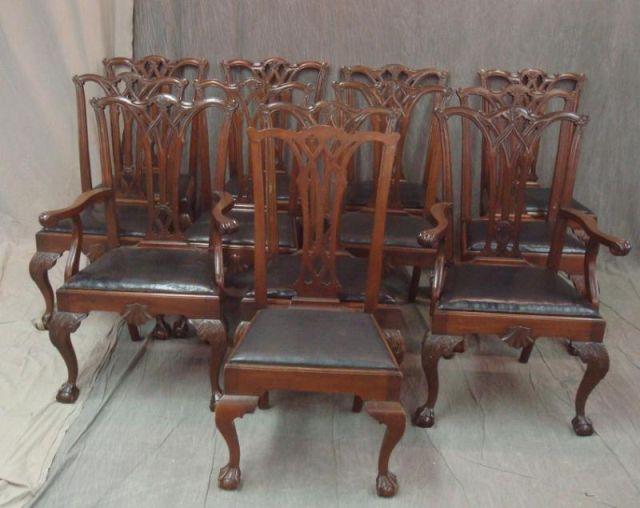 Appraisal: Matched Set of Chippendale Style Dining Chairs Set of with