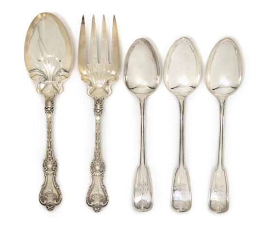 Appraisal: A Set of Three American Sterling Silver Spoons Tiffany Co