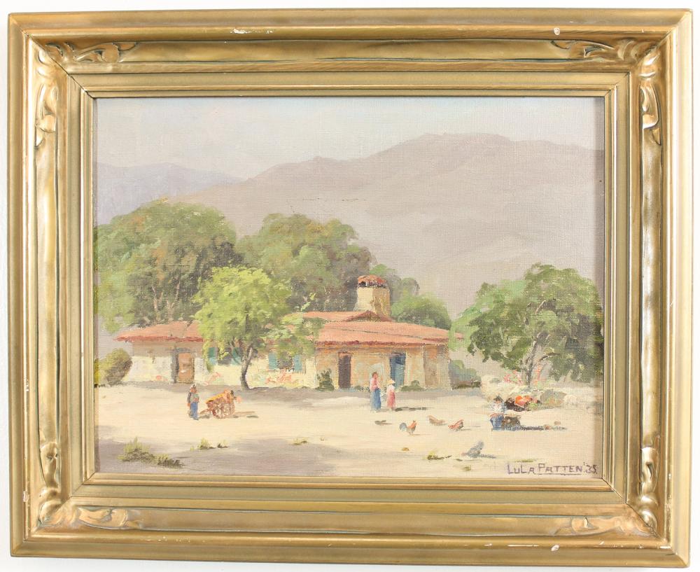 Appraisal: LULA PATTEN California th century oil on canvas ranch house