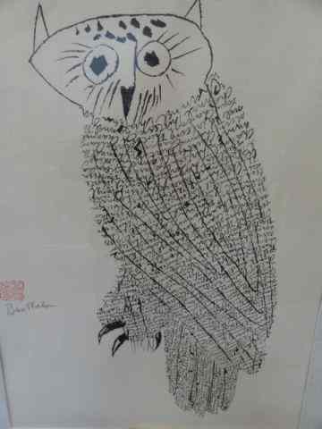 Appraisal: SHAHN Ben Lithograph ''Channel Thirteen OwlNo '' Signed in black