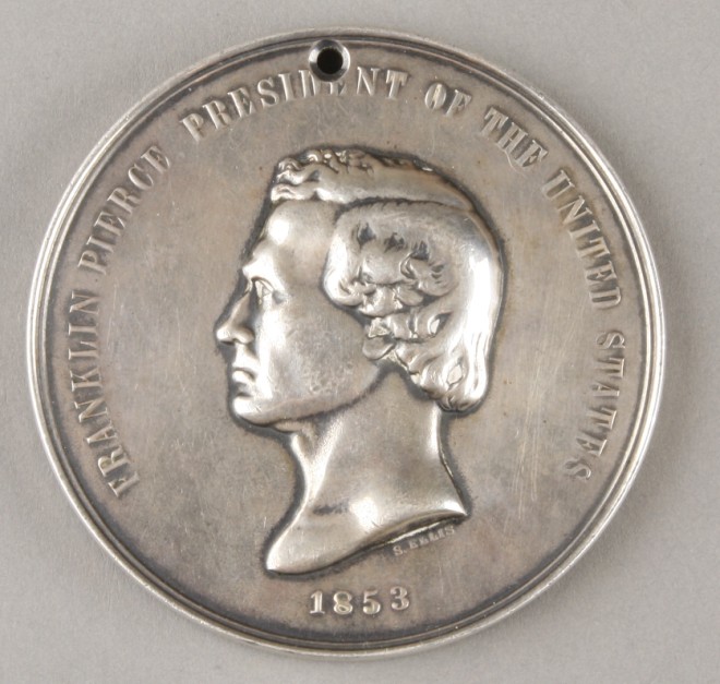 Appraisal: Franklin Pierce silver large size Indian Peace medal Julian IP-