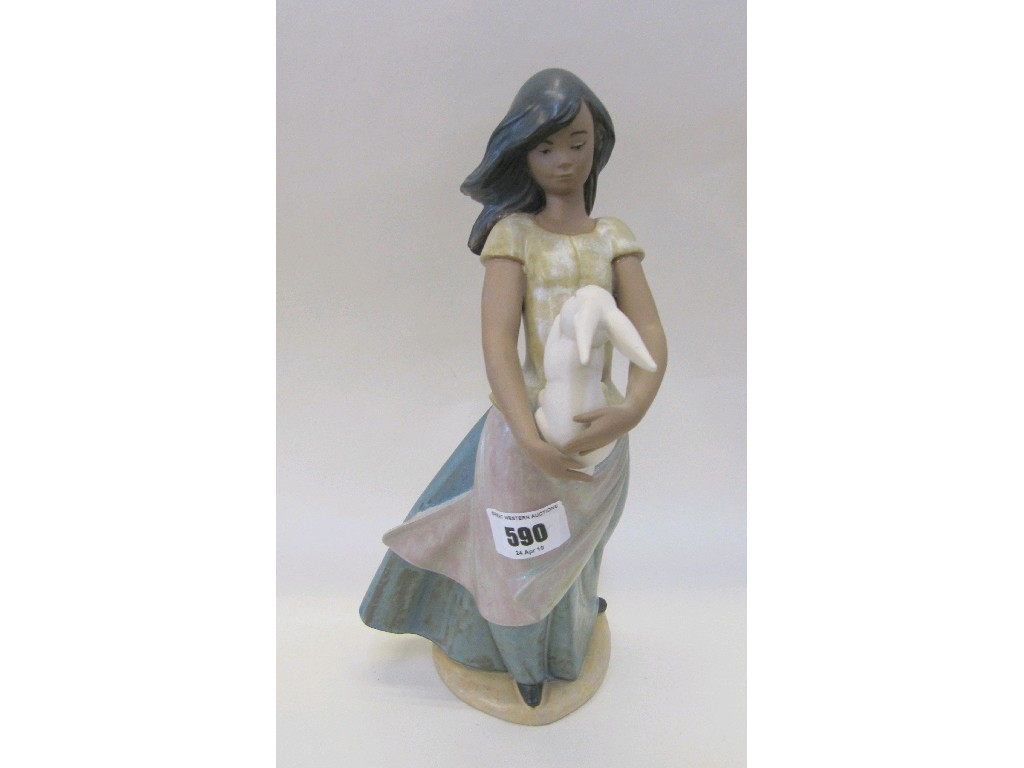 Appraisal: Nao figure of a girl holding a rabbit