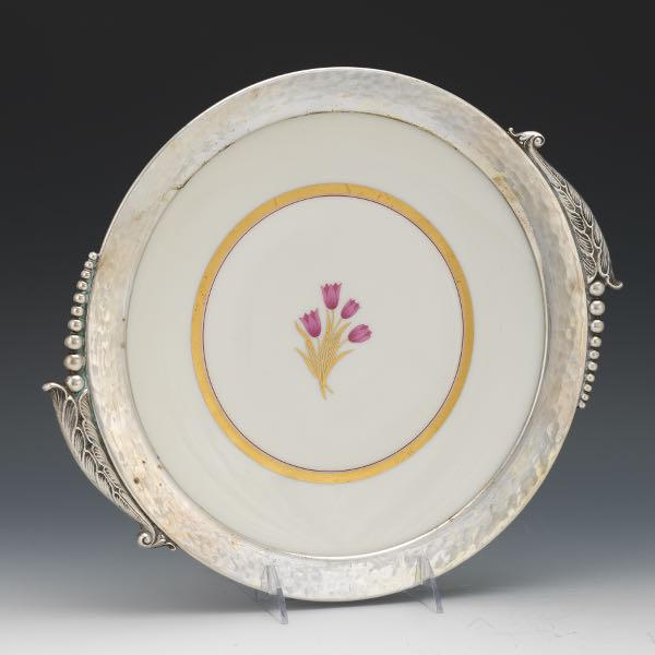 Appraisal: STERLING SILVER MOUNTED BRADFORD LENNOX PLATE diameter Sterling silver border