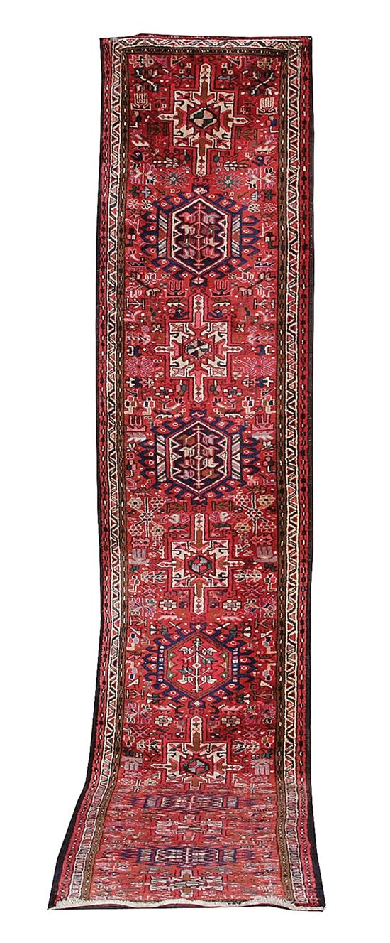 Appraisal: Persian Heriz runner circa ' x ' Good even overall