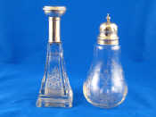 Appraisal: An Edwardian sterling silver mounted cut glass scent bottle London