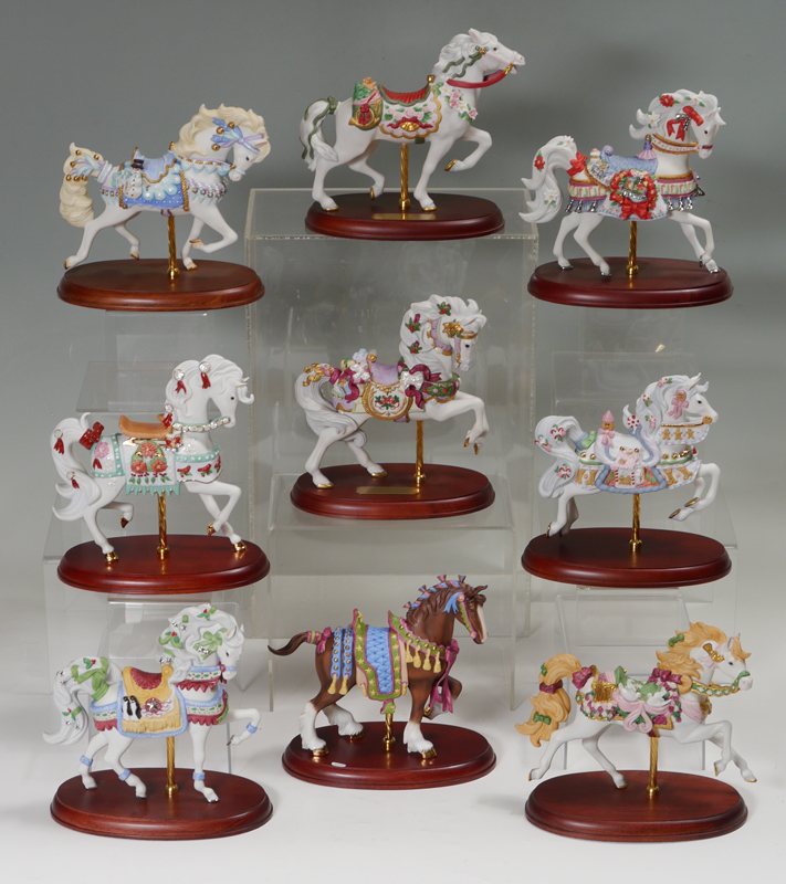 Appraisal: LENOX CHRISTMAS CAROUSEL HORSES IN BOXES An assembled collection of