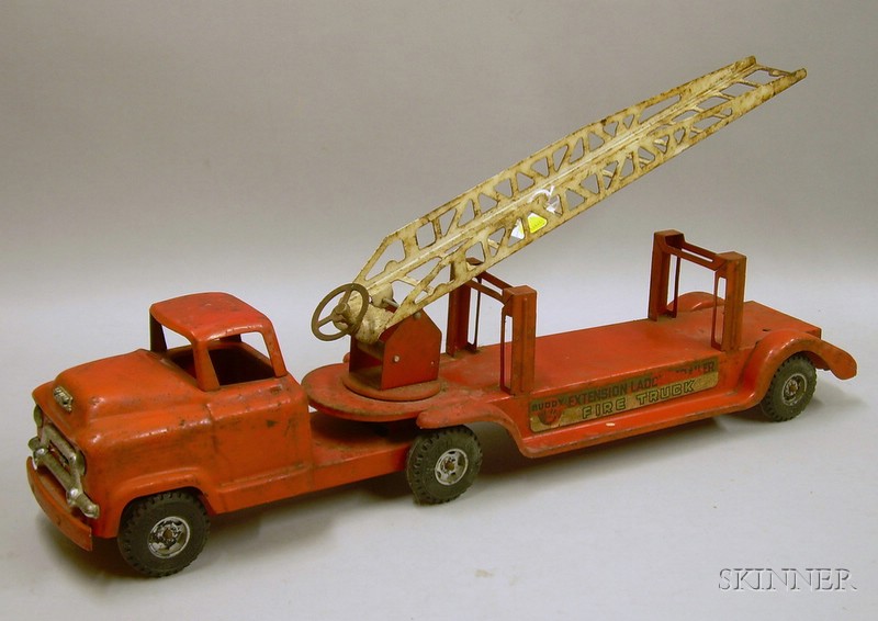 Appraisal: Buddy L Extension Ladder Fire Truck mid th century red-painted