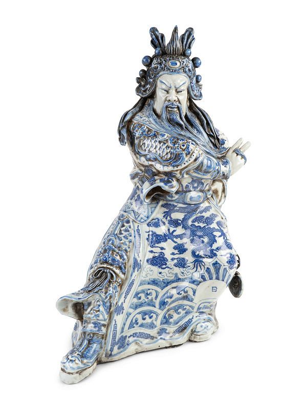 Appraisal: A Chinese Blue and White Porcelain Guan Gong Yu Figure