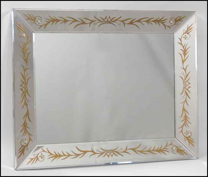 Appraisal: GLASS FRAMED MIRROR '' x '' Condition No Specific Condition