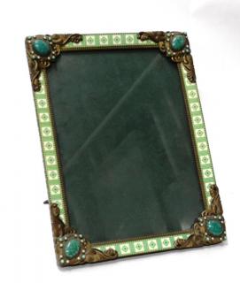 Appraisal: Vintage Austrian Enamel Faux Gem Picture Frame s the vertical