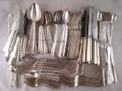 Appraisal: An extensive canteen of silver plated Art Deco style flatware